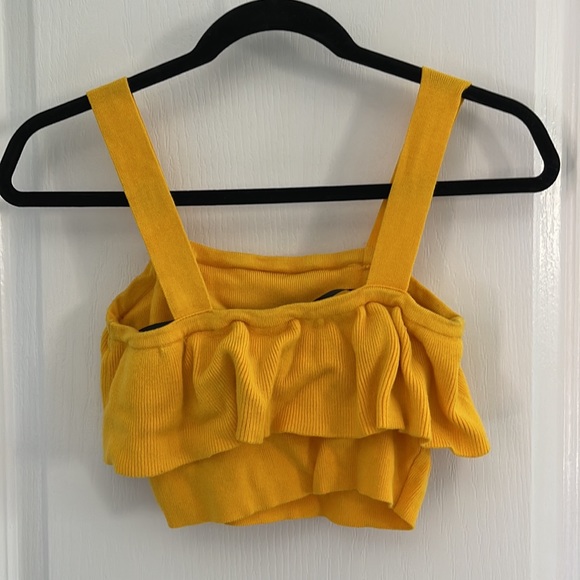 Yellow cropped tank top - Picture 2 of 3